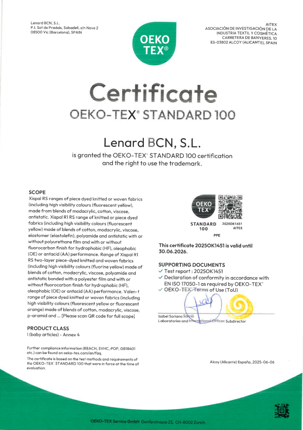 OEKO TEX 100 2025