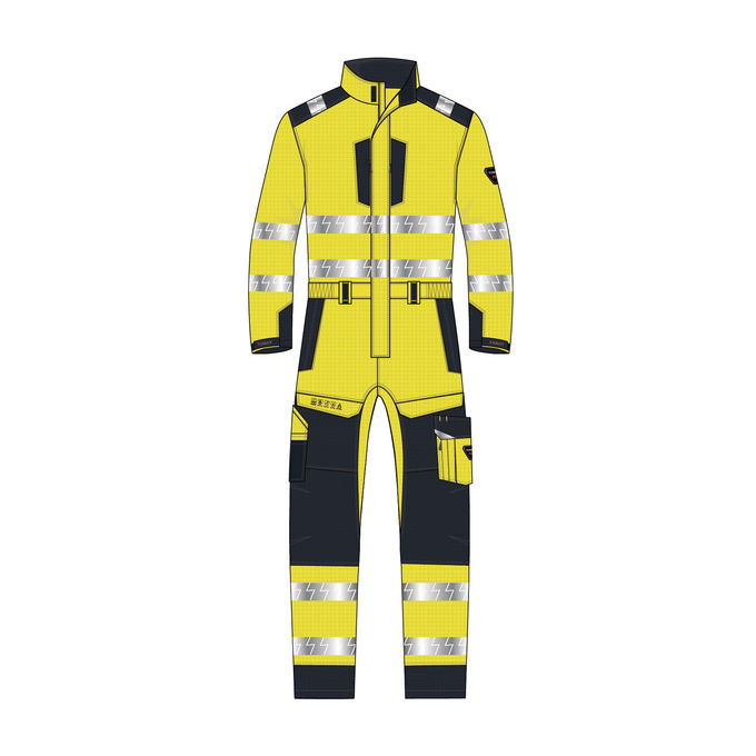 CVC Hivis Yellow Fire Retardant Overall For Electric Industry 0