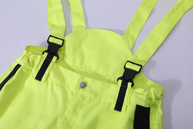 Tomax F00B034 CVC Fabric HIVIS Yellow Fire Proof Anti Statics Bib Pants EN 1149 Certification 5 Grades 3