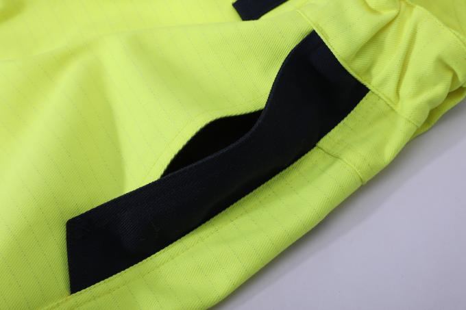 Tomax F00B034 CVC Fabric HIVIS Yellow Fire Proof Anti Statics Bib Pants EN 1149 Certification 5 Grades 4