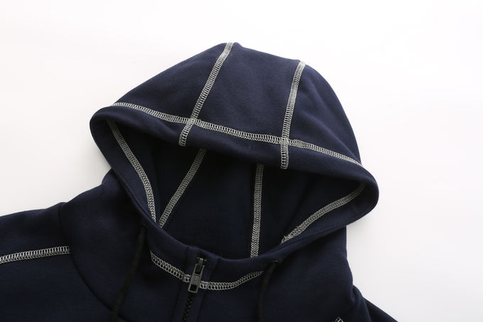Zipper Closure 350gsm Arc flash resistant hooded jacket , flame retardant hooded jackt 4
