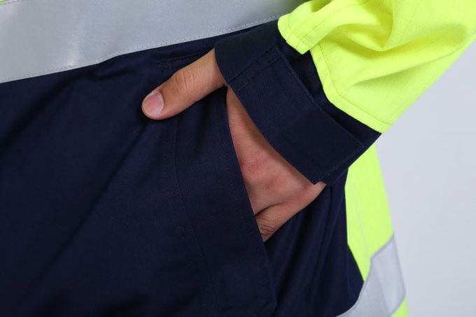 EN20471 Hivis flame retardant CVC fabric work jacket , Mens Reflective Jacket 12