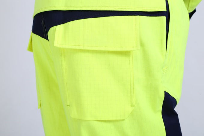 290gsm light weight arc protection Fire proof Bib Trousers , EN20471 HIVIS Flame Resistant Bib Pants 6