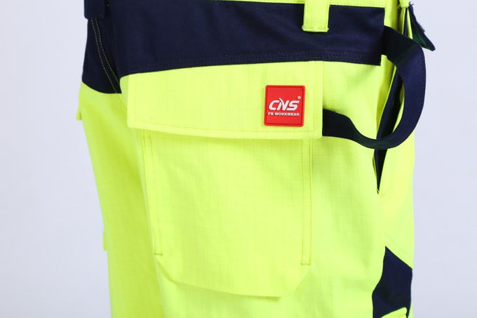 290gsm light weight arc protection Fire proof Bib Trousers , EN20471 HIVIS Flame Resistant Bib Pants 9