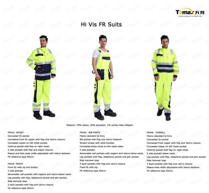 Hi Vis Light Weight Anti Static Flame Retardant Overalls 0