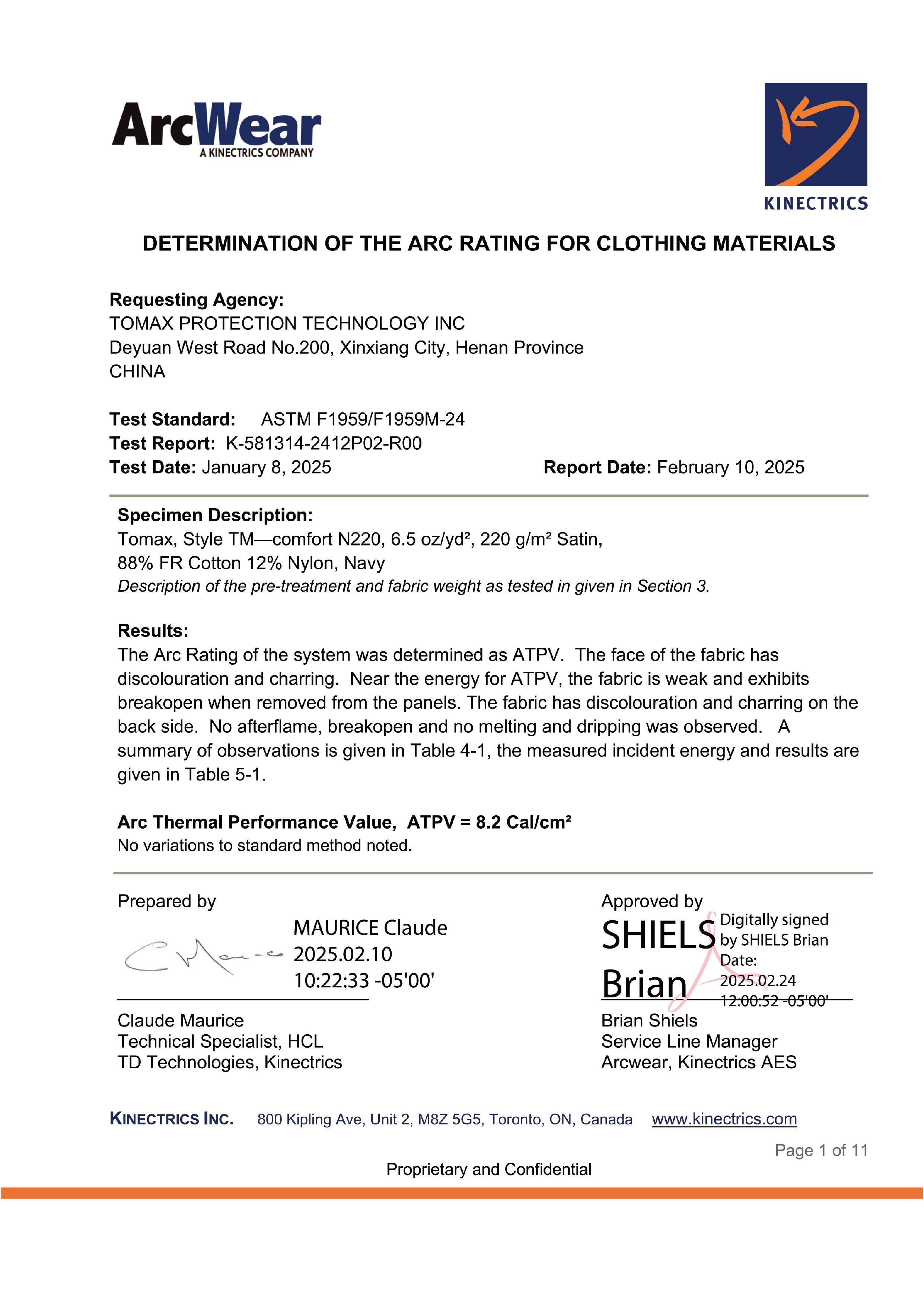 ASTM F1959 TM-COMFORT N220