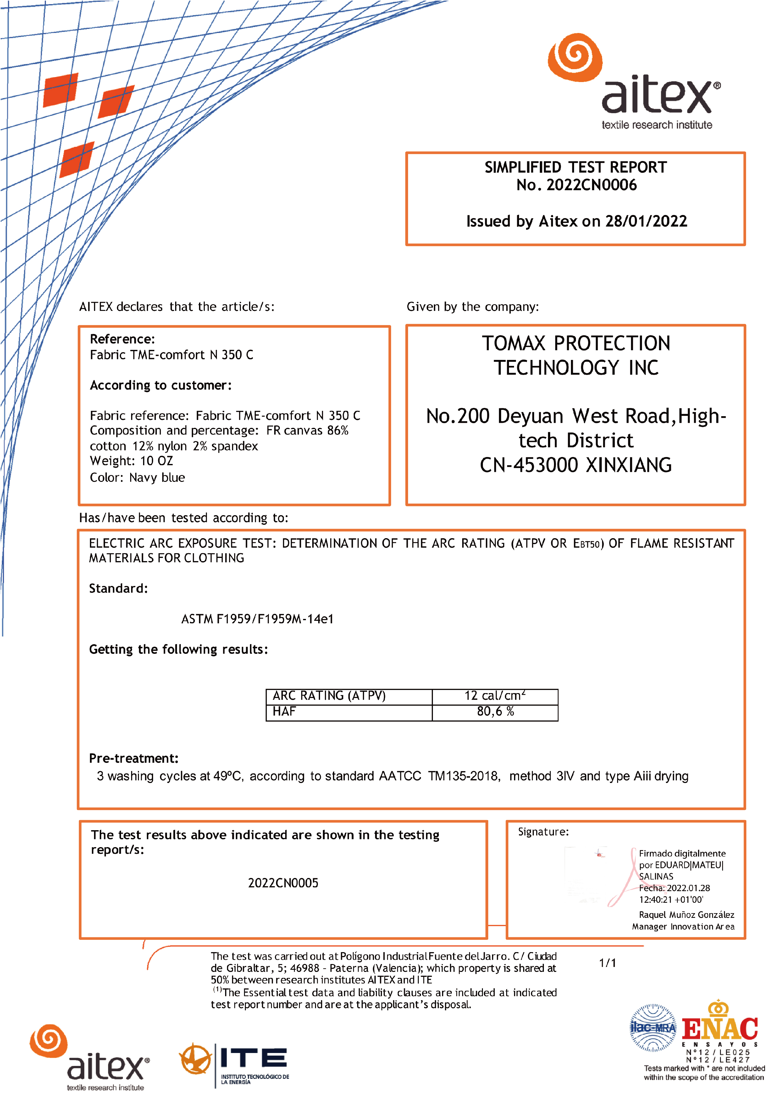ASTMF1959 TME-comfort N350C